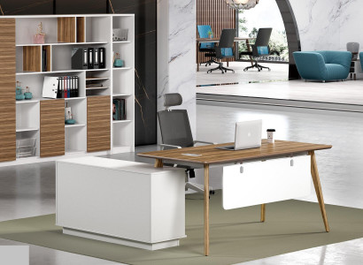 Büro Set Komplettbüro Eckschreibtisch Aktenschränke 2tlg. mit Kabelkanal